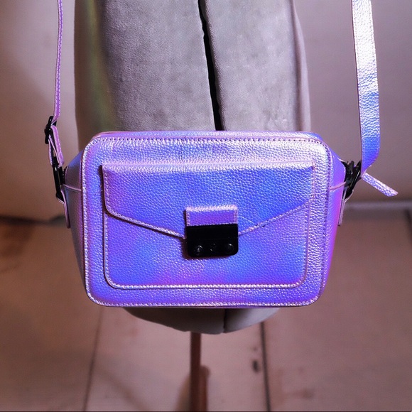 Atmosphere Handbags - Purple Iridescent Holographic Crossbody Purse